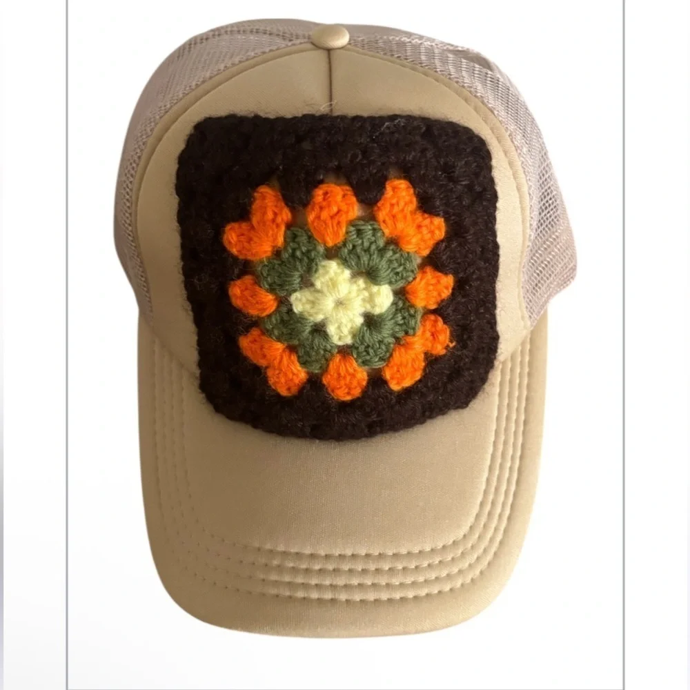 Granny Square Trucker Hat NWT